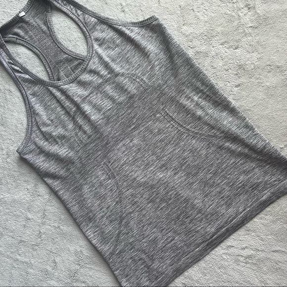 lululemon athletica Tops - Lululemon Swiftly Tech Racerback Sleeveless Tank Top Slate Gray White Sz 12